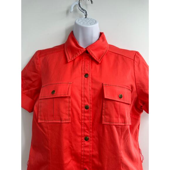 Chicos Coral‎ Short Sleeves Button Down Dress Size 1 (Size 8) - Picture 3 of 7